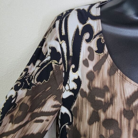 Chico's Travelers Asymmetric hem Tunic top size 1 (Medium) - Picture 4 of 6